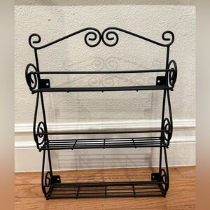 Spice Rack 3 Tier Wall Mount Spice Rack Organizer Classic Black Metal